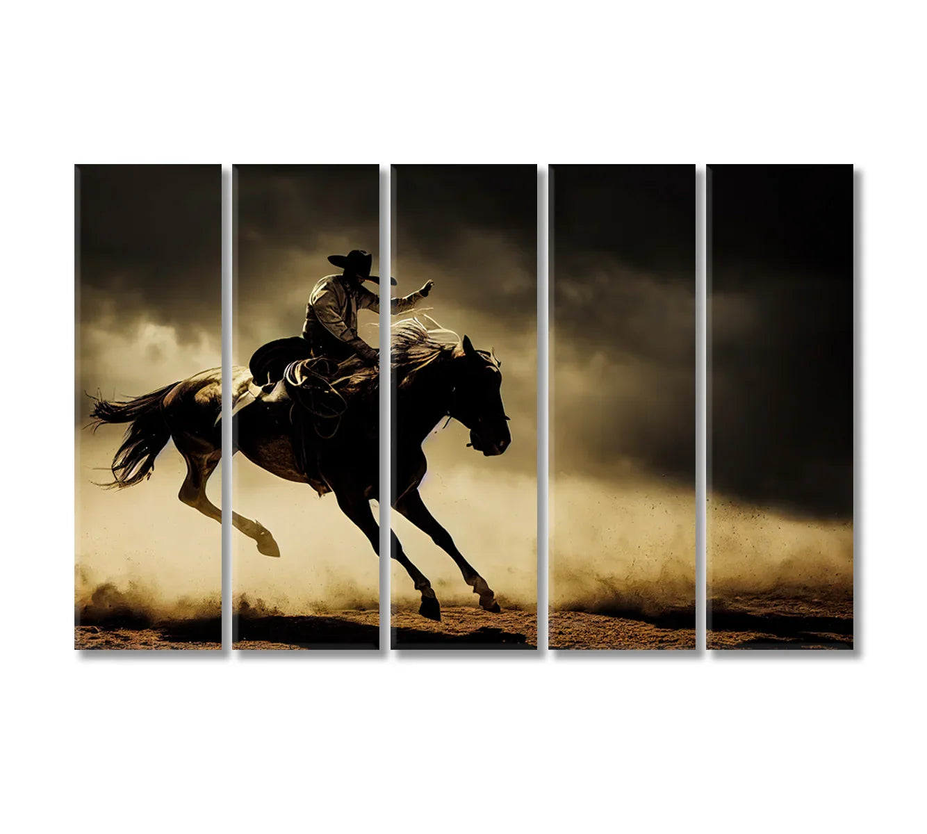 Cowboy Canvas Print Wall Art-Canvas Print-CetArt-1 Panel-24x16 inches-CetArt