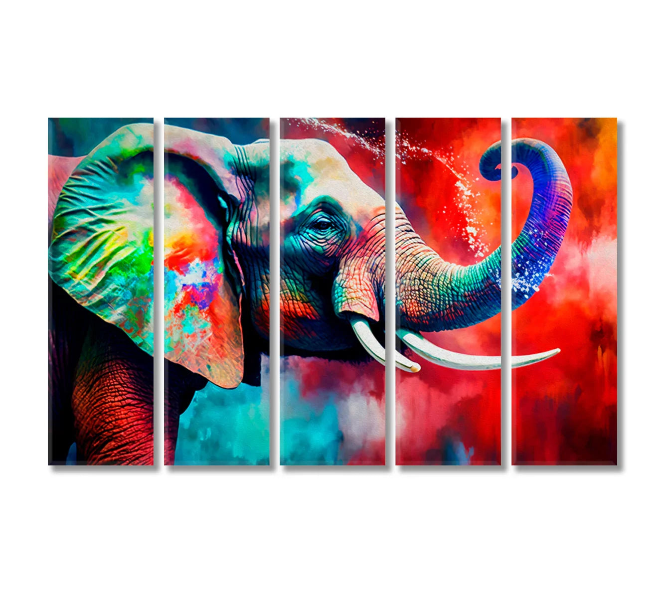 Colorful Elephant Canvas Home Decor-Canvas Print-CetArt-1 Panel-24x16 inches-CetArt