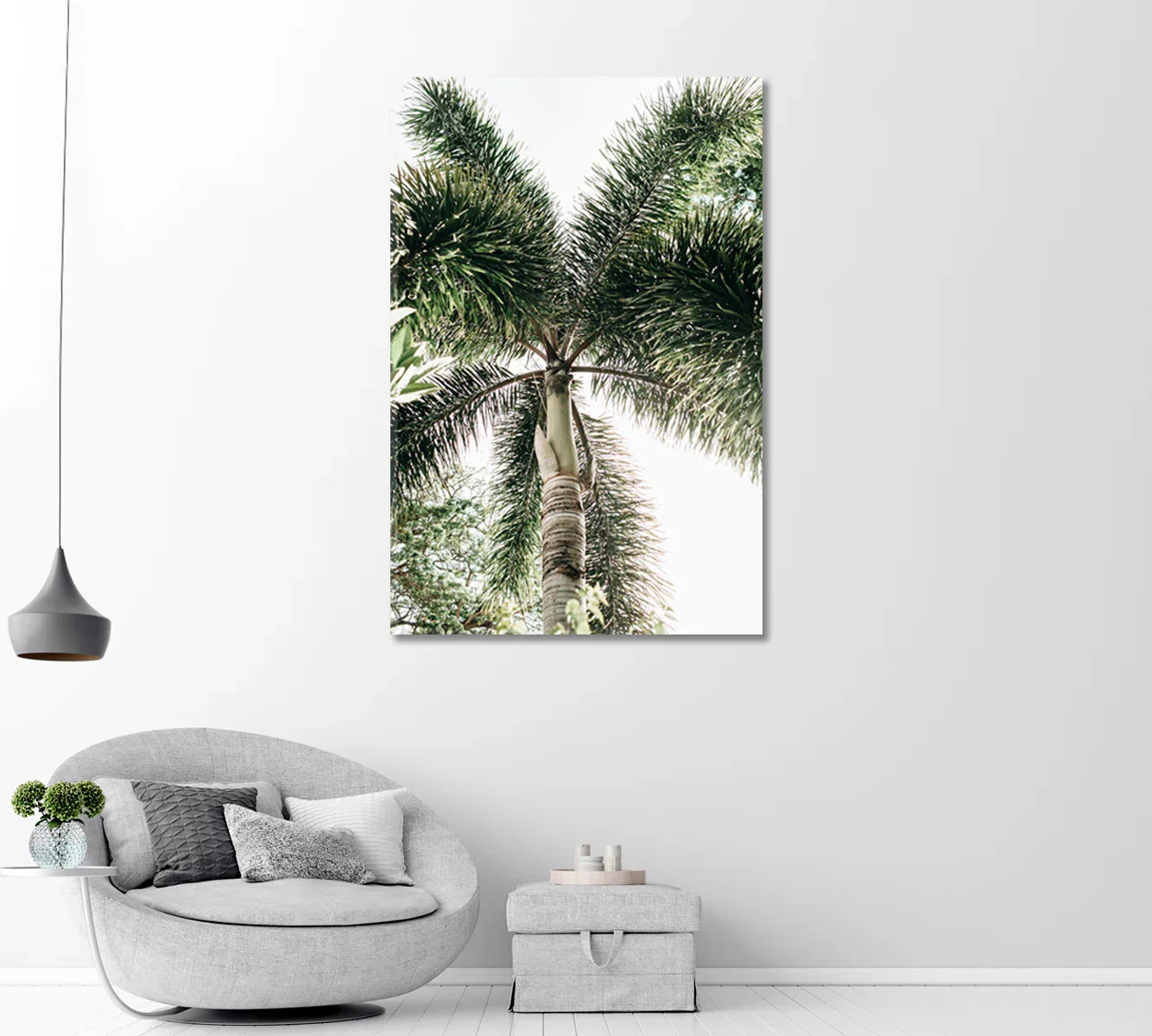 Coconut Palm Tree Art For Home-Canvas Print-CetArt-1 panel-16x24 inches-CetArt