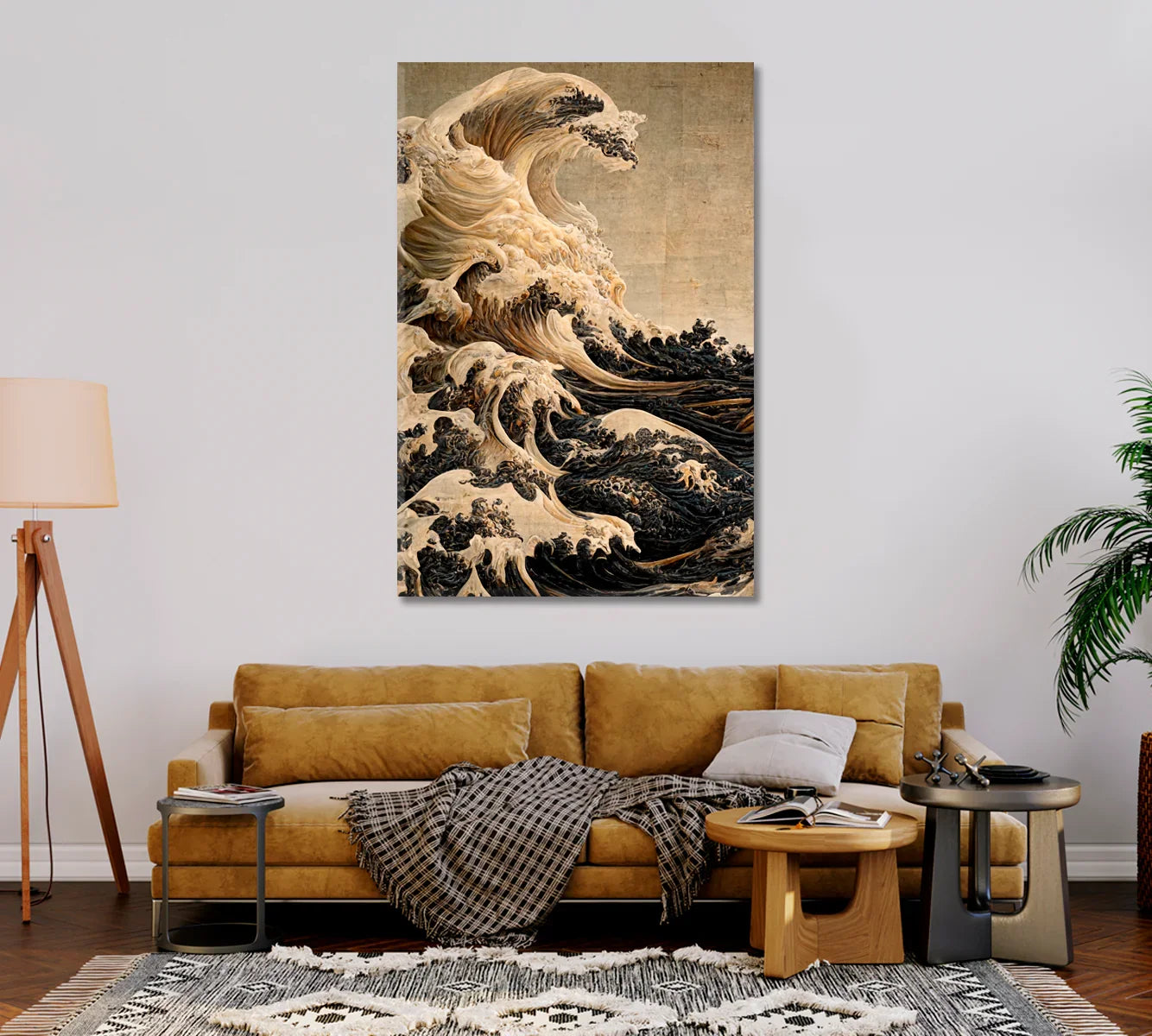 Vintage Sea Storm Canvas Wall Art-Canvas Print-CetArt-1 panel-16x24 inches-CetArt