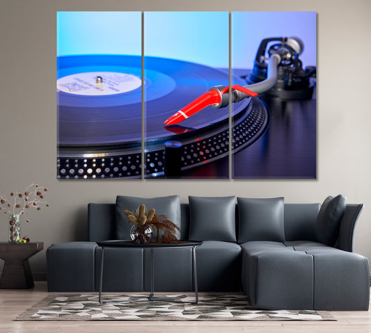 Vinyl Record Player Canvas Print-Canvas Print-CetArt-1 Panel-24x16 inches-CetArt