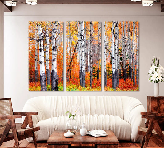 Aspen Trees in Banff National Park in Autumn Canvas Print-Canvas Print-CetArt-1 Panel-24x16 inches-CetArt