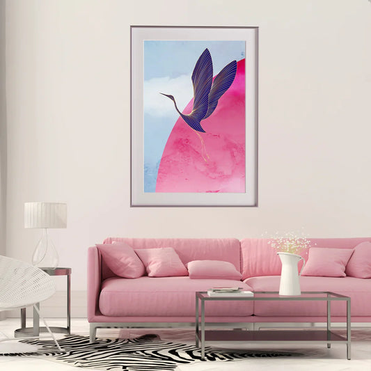 Abstract Japanese Crane Modern Art Poster-Vertical Posters NOT FRAMED-CetArt-8″x10″ inches-CetArt