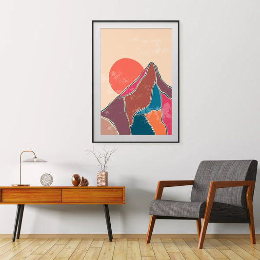 Mountain Sunset Landscape Multicolor Poster-Vertical Posters NOT FRAMED-CetArt-8″x10″ inches-CetArt