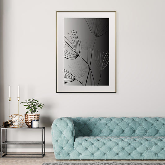 Dandelion Seeds Poster in Black And White Wall Decoration-Vertical Posters NOT FRAMED-CetArt-8″x10″ inches-CetArt