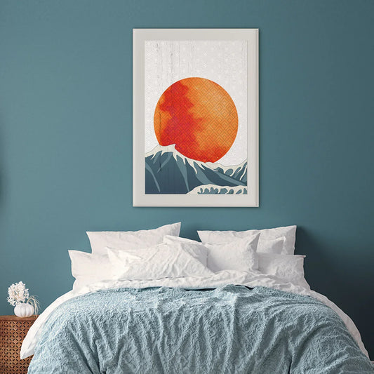 Vintage Red Sun in Ocean Creative Posters For Wall-Vertical Posters NOT FRAMED-CetArt-8″x10″ inches-CetArt