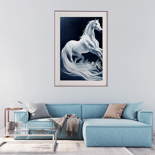 Beautiful White Horse Posters For Office And Home Decor-Vertical Posters NOT FRAMED-CetArt-8″x10″ inches-CetArt