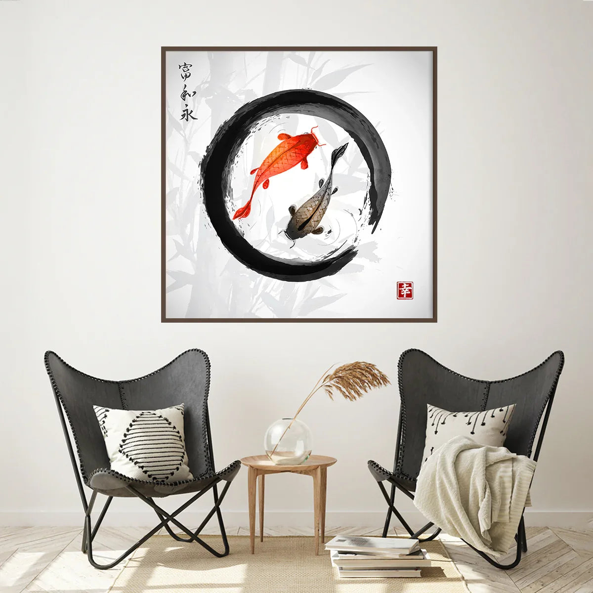 Red and Black Koi Carp Posters For Home Decor-Square Posters NOT FRAMED-CetArt-8″x8″ inches-CetArt