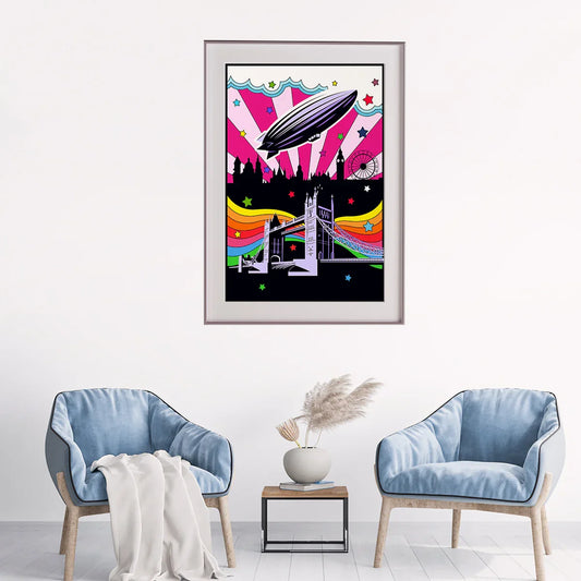 Psychedelic Multicolor London Pop Art Wall Decor Poster-Vertical Posters NOT FRAMED-CetArt-8″x10″ inches-CetArt