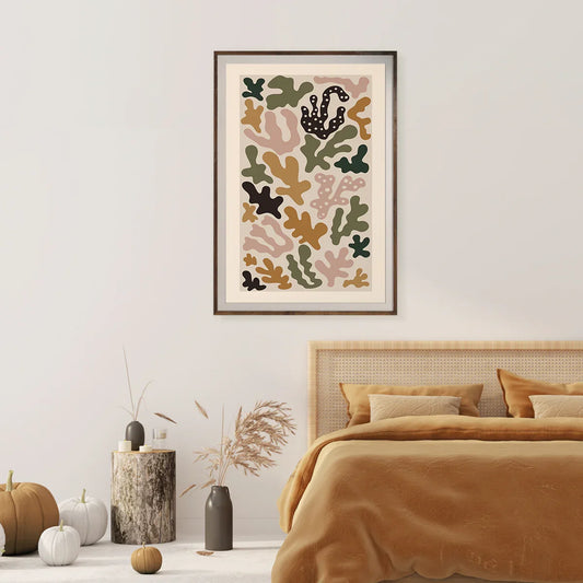 Vintage Boho Style Abstract Leaves Posters Print For Living Room Wall-Vertical Posters NOT FRAMED-CetArt-8″x10″ inches-CetArt