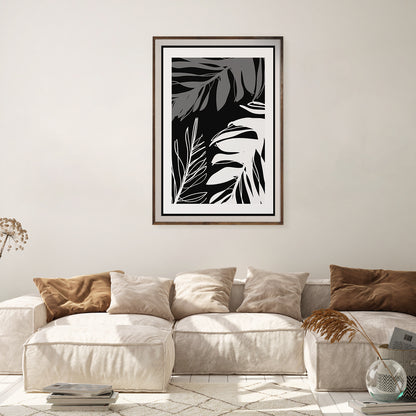Black White Leaf Art Posters-Vertical Posters NOT FRAMED-CetArt-8″x10″ inches-CetArt