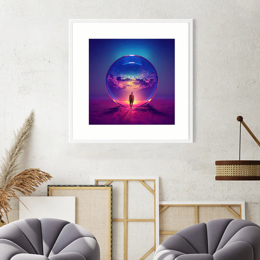 Universe in Crystal Ball Abstract Posters For Home-Square Posters NOT FRAMED-CetArt-8″x8″ inches-CetArt