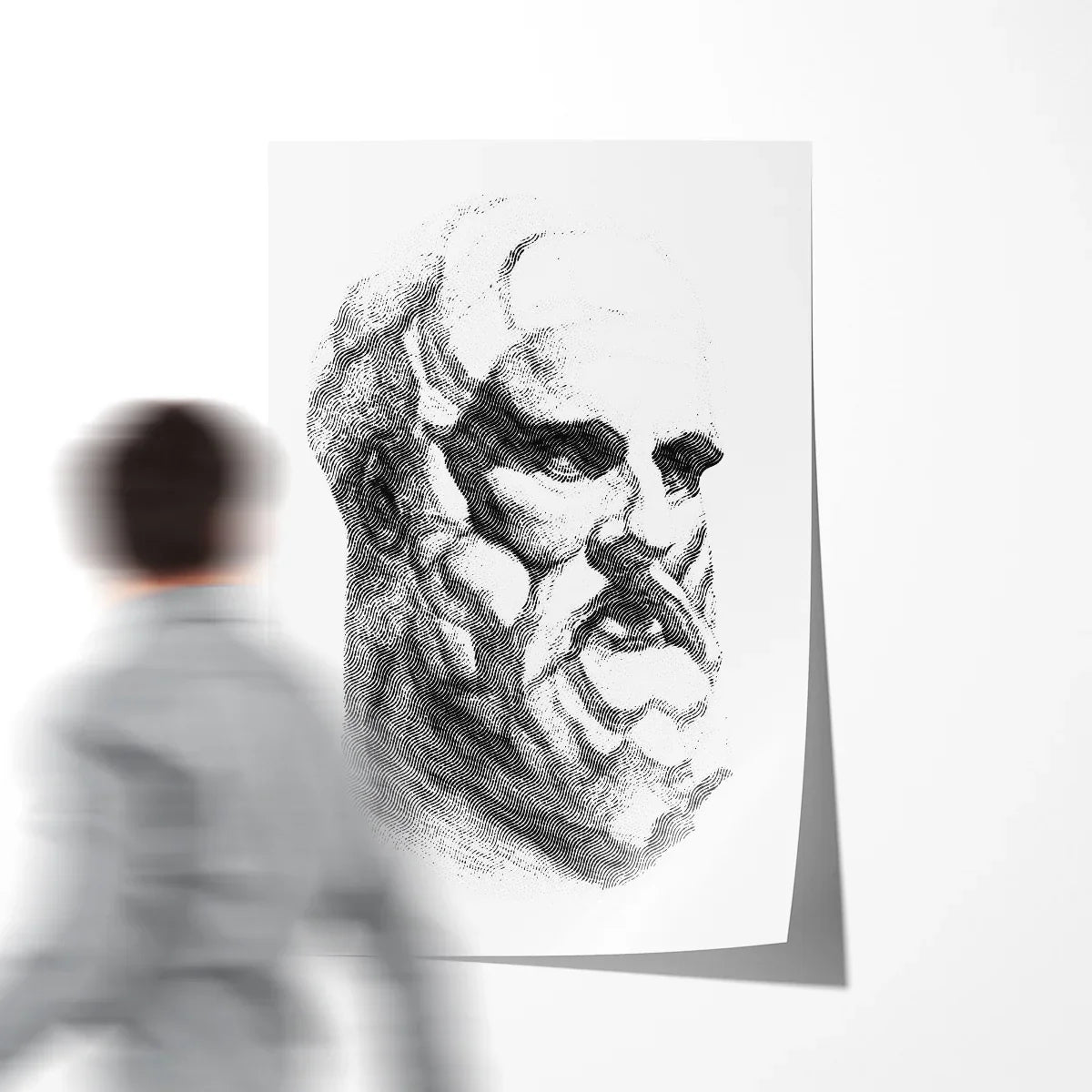 Ancient Greek Minimalist Portrait Black And White Modern Art Prints-Vertical Posters NOT FRAMED-CetArt-8″x10″ inches-CetArt