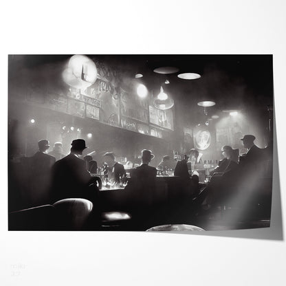 Chicago Retro Restaurant Poster Black And White-Horizontal Posters NOT FRAMED-CetArt-10″x8″ inches-CetArt