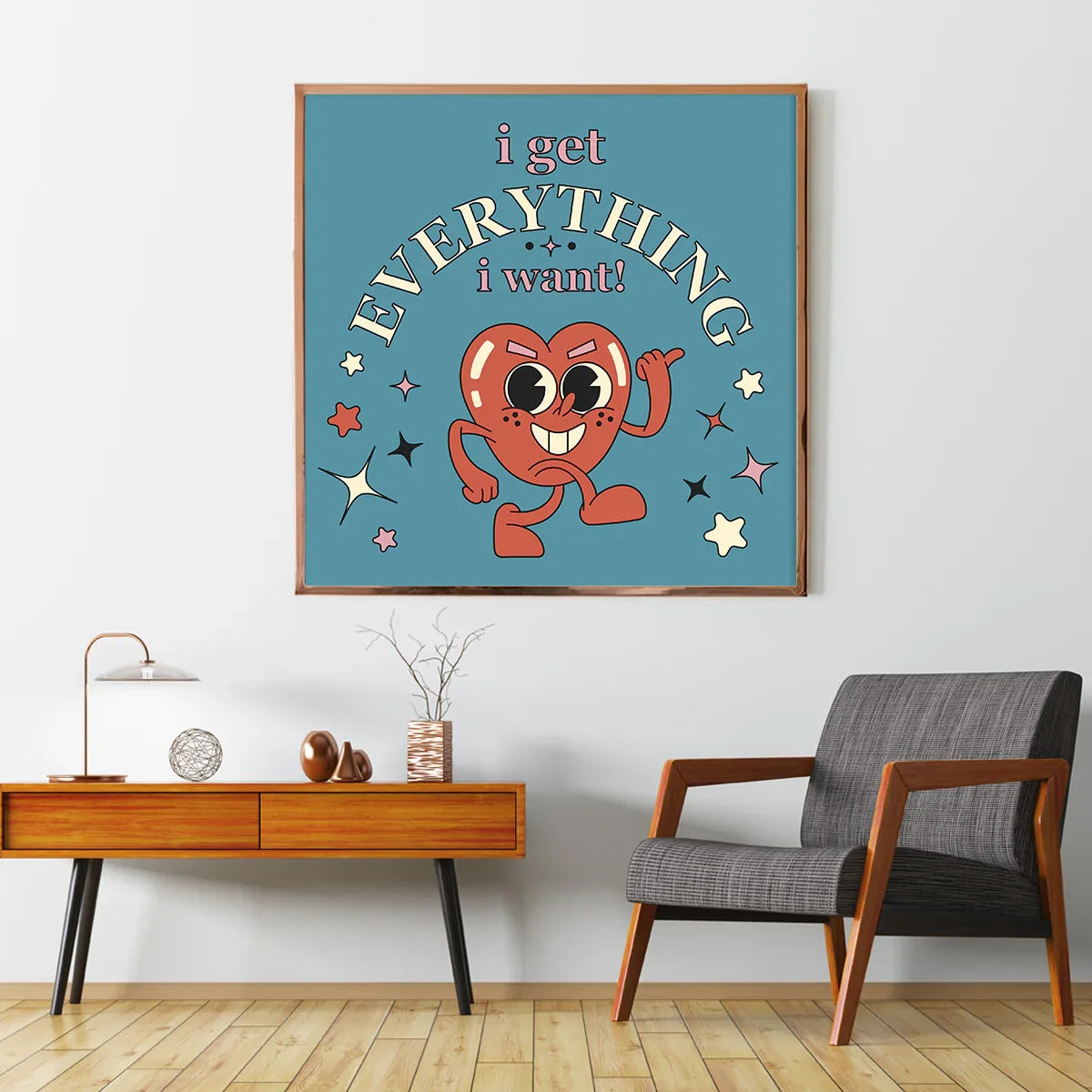 Pop Art Heart Posters For Room-Square Posters NOT FRAMED-CetArt-8″x8″ inches-CetArt