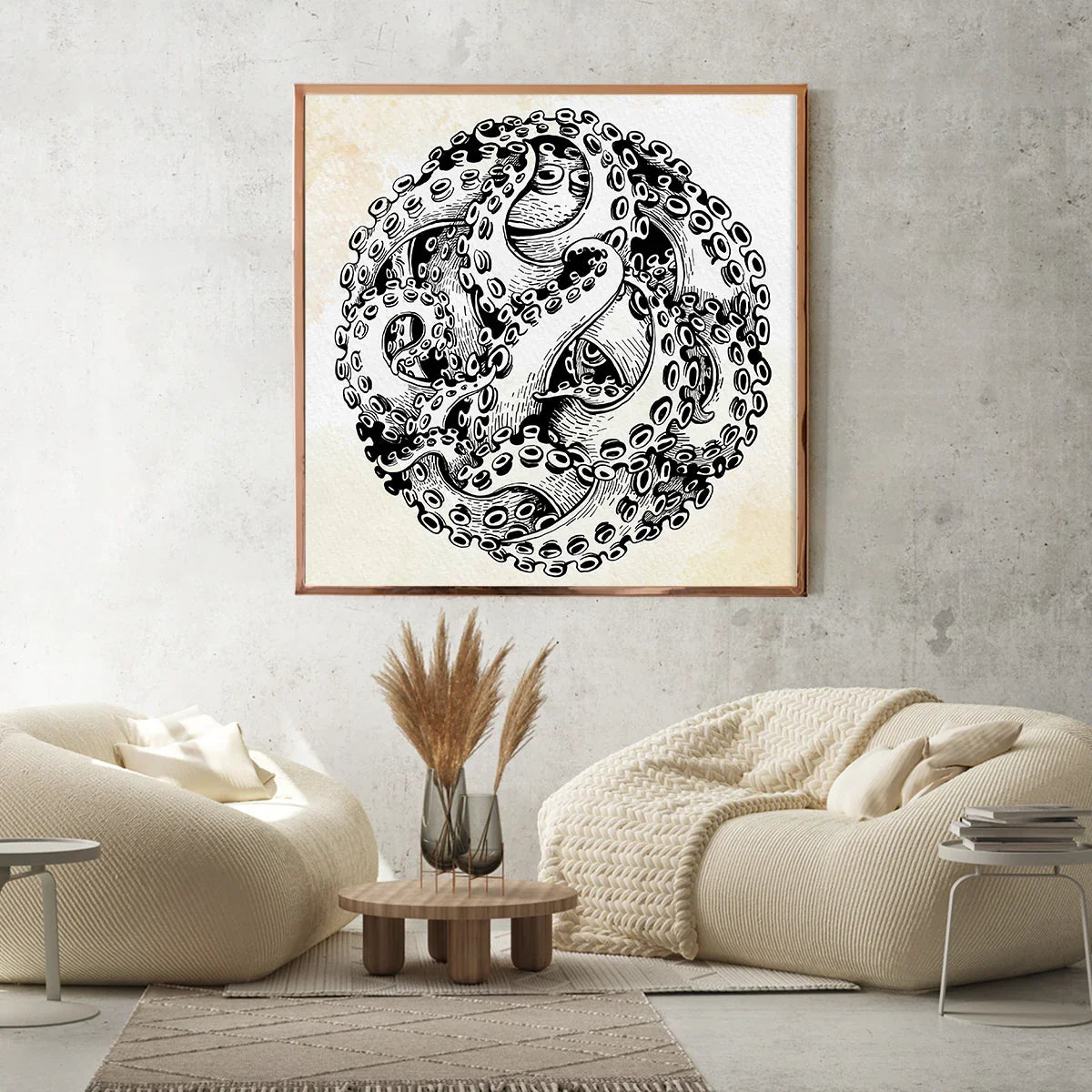 Octopus Tentacles Modern Art Prints Posters-Square Posters NOT FRAMED-CetArt-8″x8″ inches-CetArt