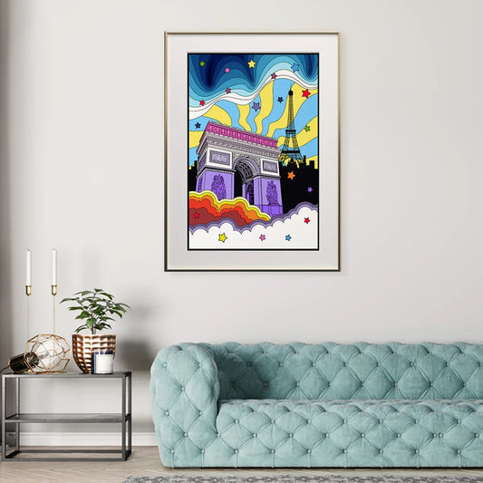 Psychedelic Multicolor Paris Pop Art Posters For Wall Decor-Vertical Posters NOT FRAMED-CetArt-8″x10″ inches-CetArt