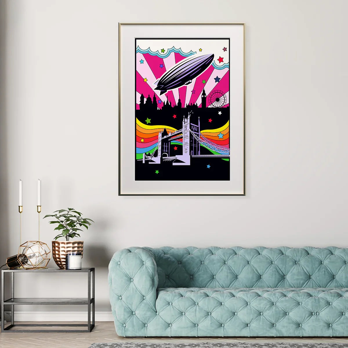 Psychedelic Multicolor London Pop Art Wall Decor Poster-Vertical Posters NOT FRAMED-CetArt-8″x10″ inches-CetArt