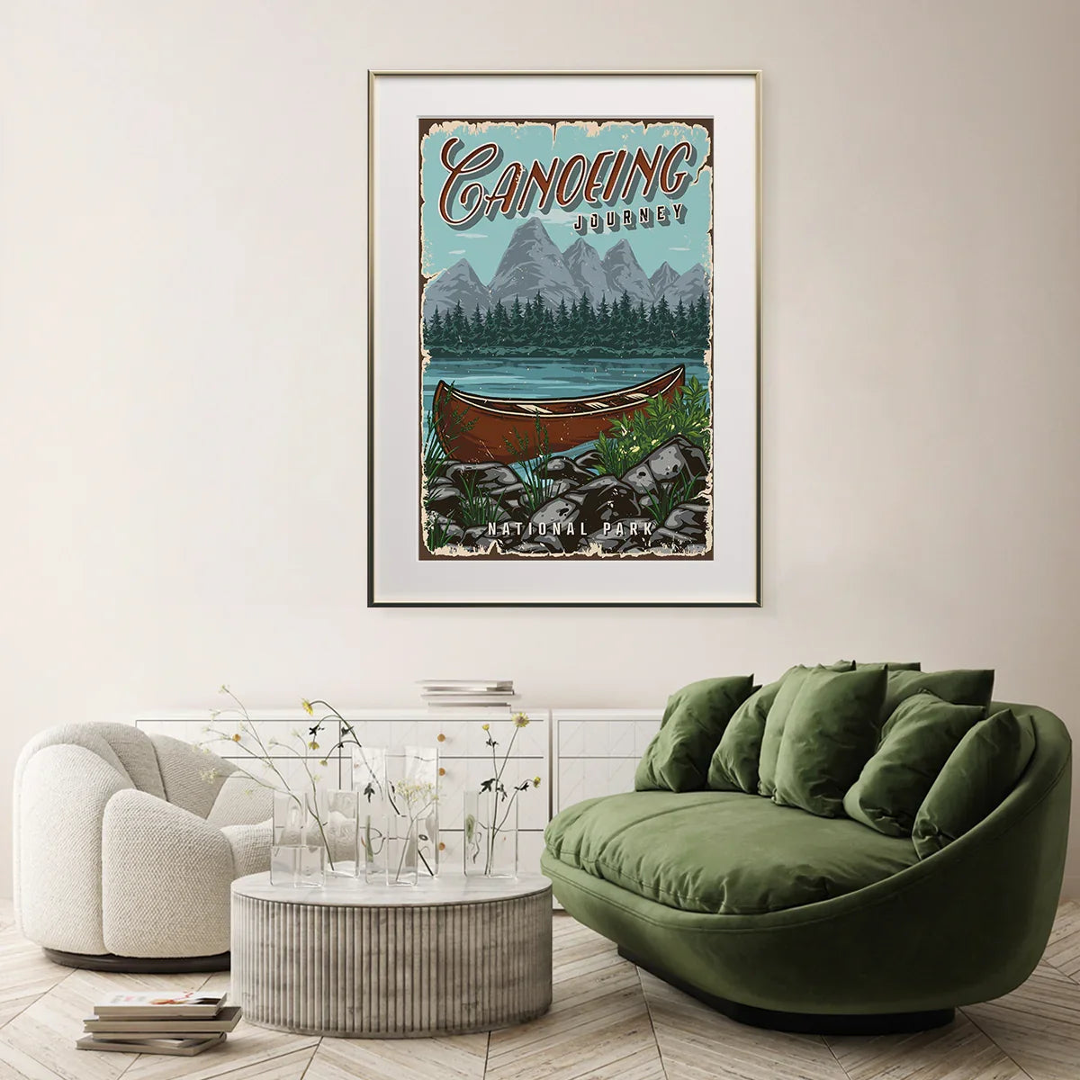 Vintage Canoe Posters Prints For Travel Inspiration-Vertical Posters NOT FRAMED-CetArt-8″x10″ inches-CetArt
