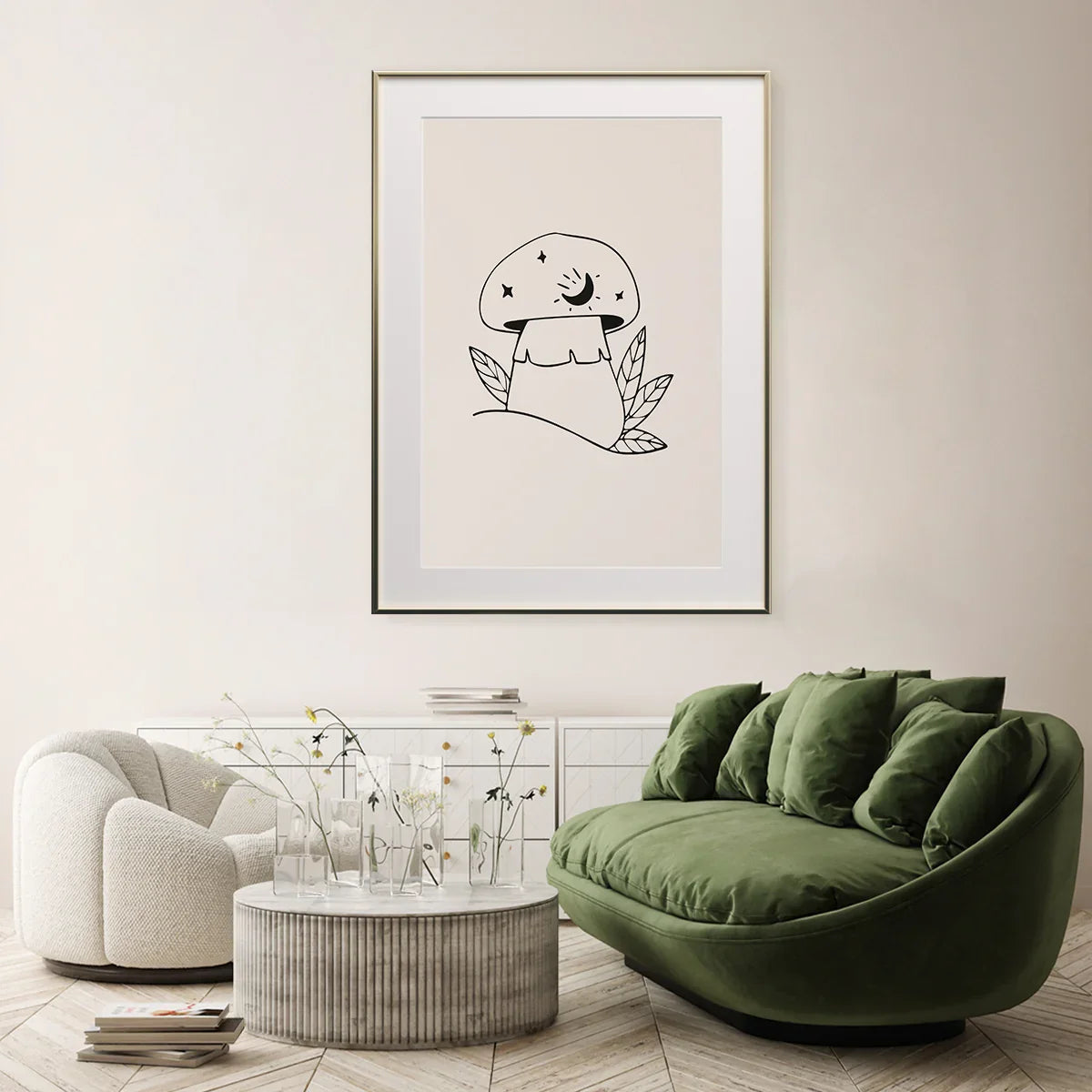 Vintage Mushroom Stylish Modern Poster-Vertical Posters NOT FRAMED-CetArt-8″x10″ inches-CetArt