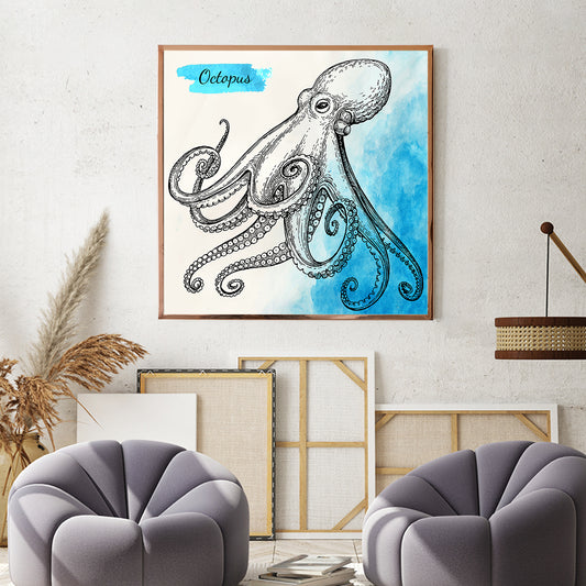 Vintage Octopus Posters Wall Art-Square Posters NOT FRAMED-CetArt-8″x8″ inches-CetArt
