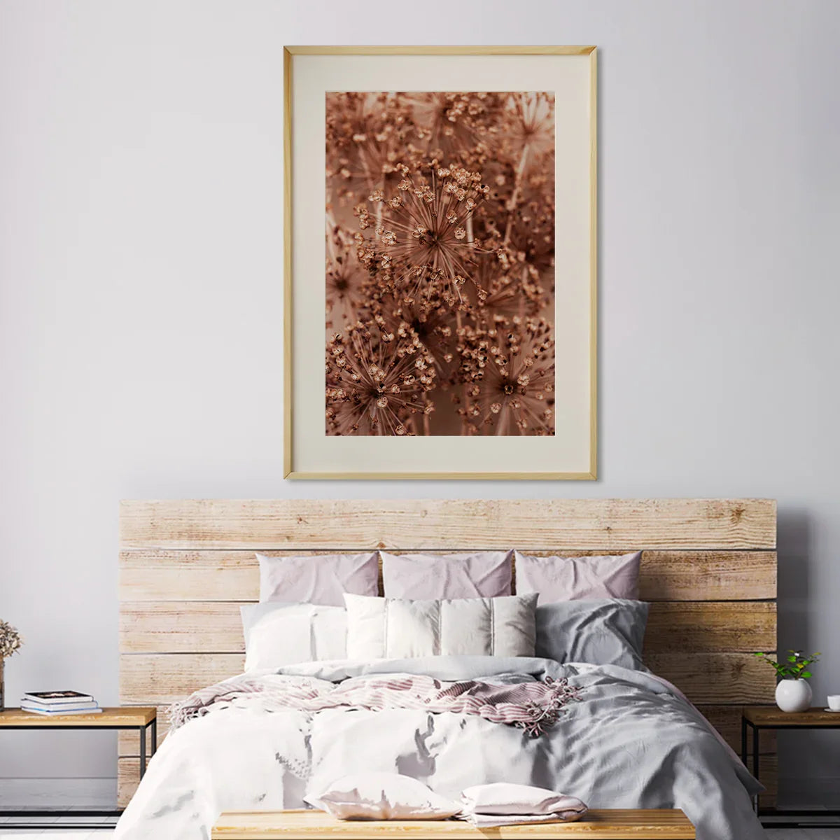 Dry Beige Flowers Allium Posters Wall Art Boho Style-Vertical Posters NOT FRAMED-CetArt-8″x10″ inches-CetArt