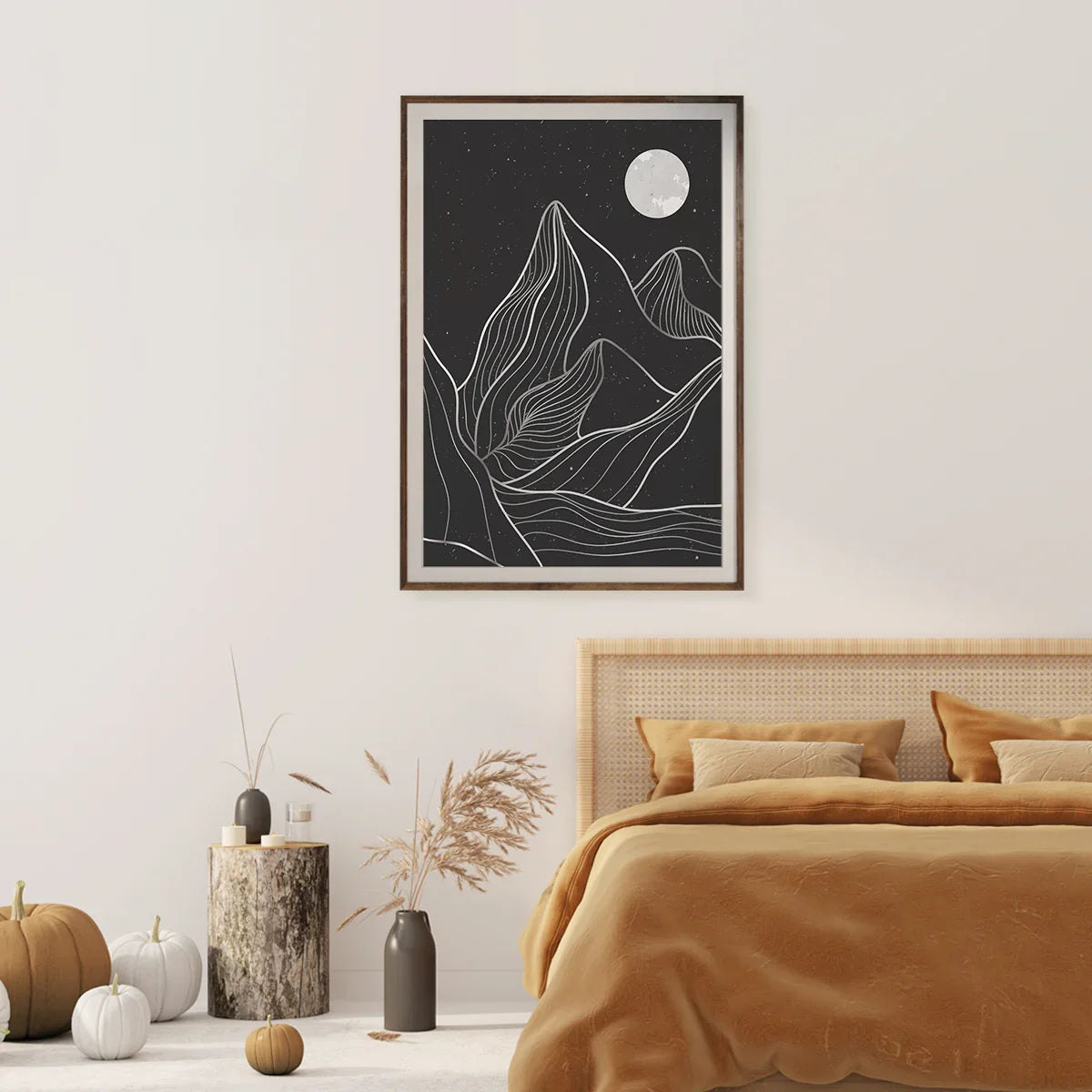 Black Mountain Line Art Posters And Wall Art Prints-Vertical Posters NOT FRAMED-CetArt-8″x10″ inches-CetArt