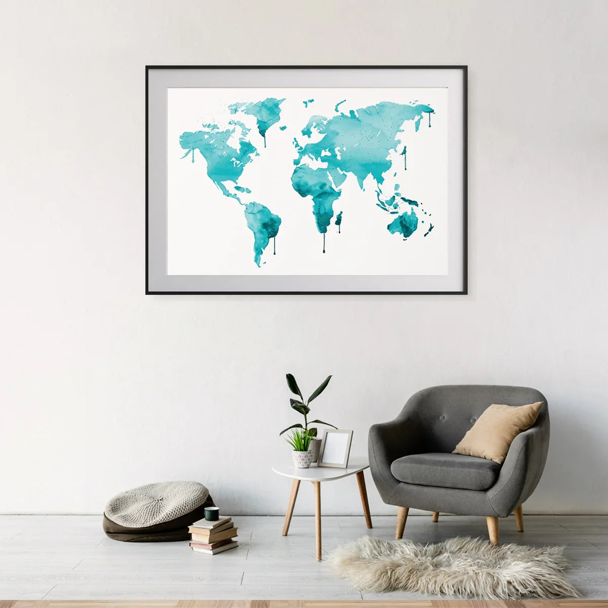 Abstract Blue Map Posters For School-Horizontal Posters NOT FRAMED-CetArt-10″x8″ inches-CetArt