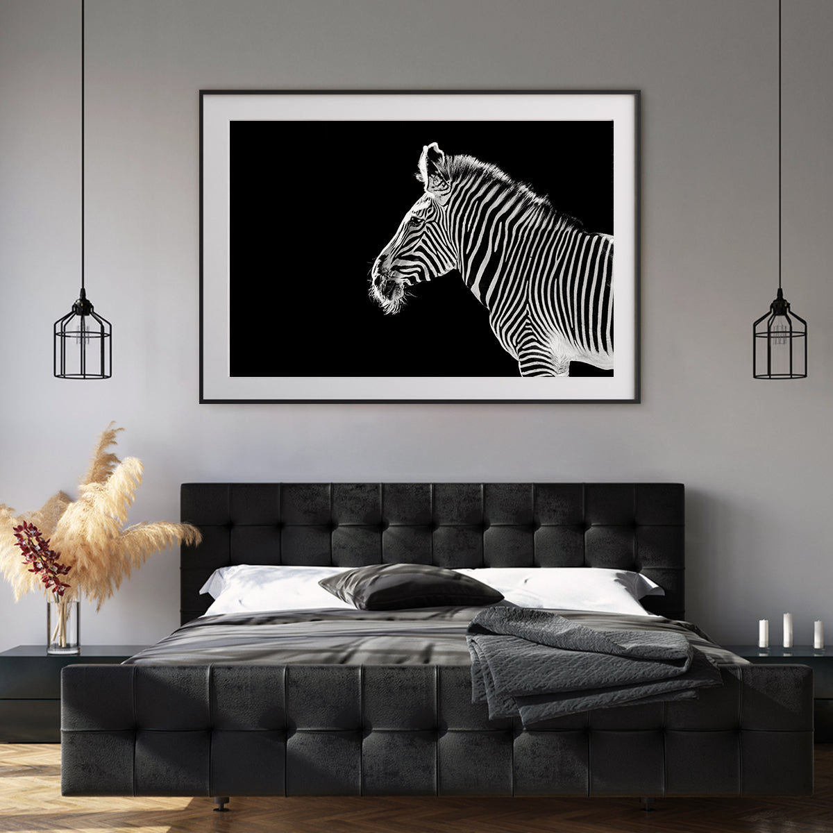 Zebra Black White Portrait Wild Animal Posters-Horizontal Posters NOT FRAMED-CetArt-10″x8″ inches-CetArt