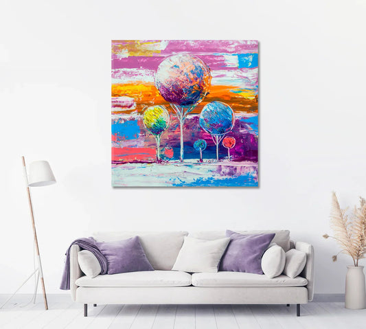 Abstract Multicolor Trees Canvas Print — Vivid Modern Wall Art Guide & Buyer’s Companion - CetArt