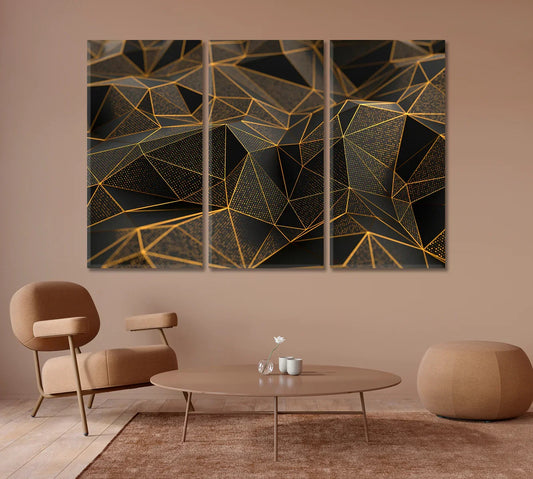 Abstract Black Geometric Triangles” & “Toronto Ready-to-Hang Canvas