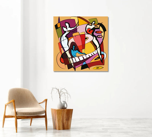 Abstract Jazz Music Canvas Print — Modern Rhythm for Your Walls