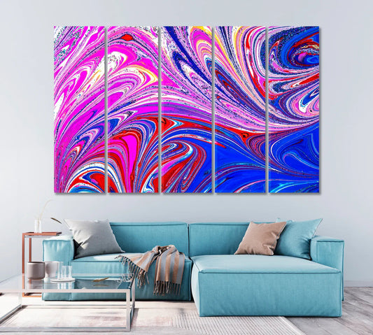 Abstract Multicolor Psychedelic Pattern Canvas — Color-Rich Modern Wall Art for Bold Interiors - CetArt