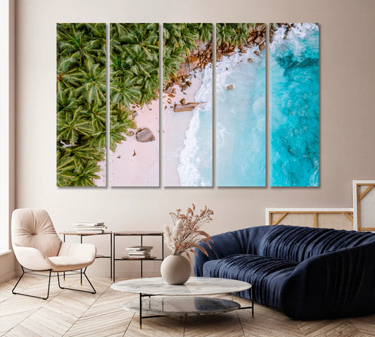 Seychelles Tropical Island Beach Canvas Print — Coastal Wall Art for Modern Homes