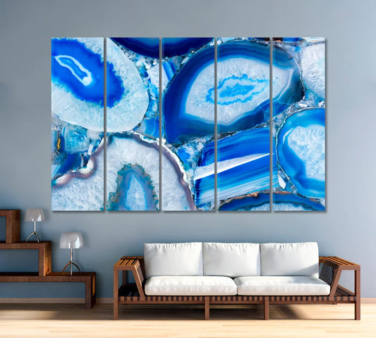 Abstract Blue Agate Canvas Print
