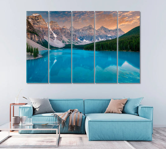 Moraine Lake at Evening, Alberta — Canvas Print