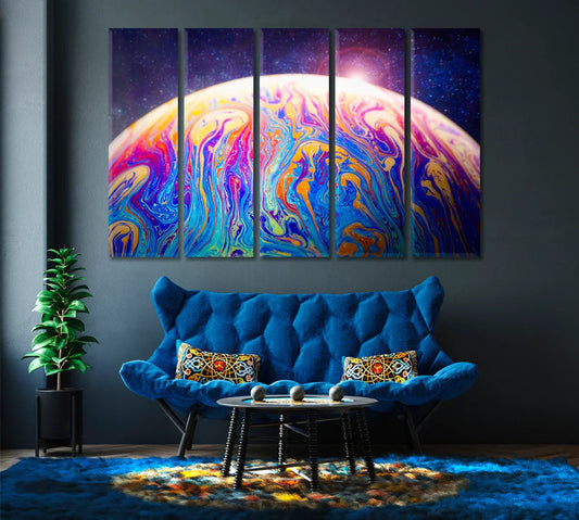 Psychedelic Planet Canvas Print | Space Wall Art by CetArt