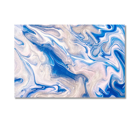 Abstract Liquid Blue Marble Canvas Print