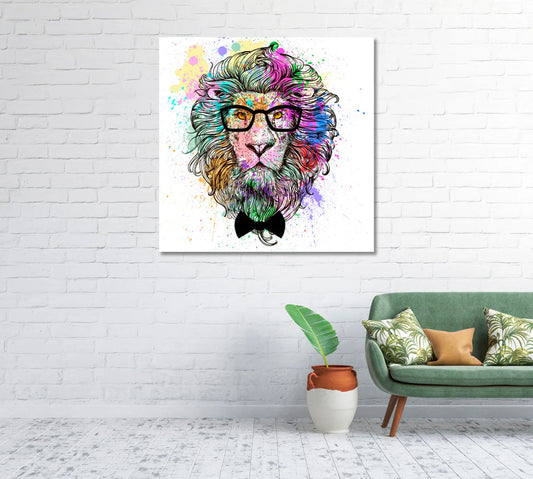Abstract Multicolored Lion Portrait Canvas — Bold Color, Instant Impact - CetArt