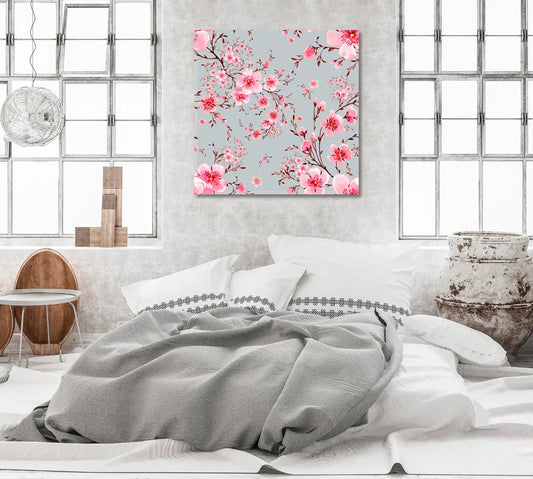 Abstract Beautiful Pink Flowers Canvas Print