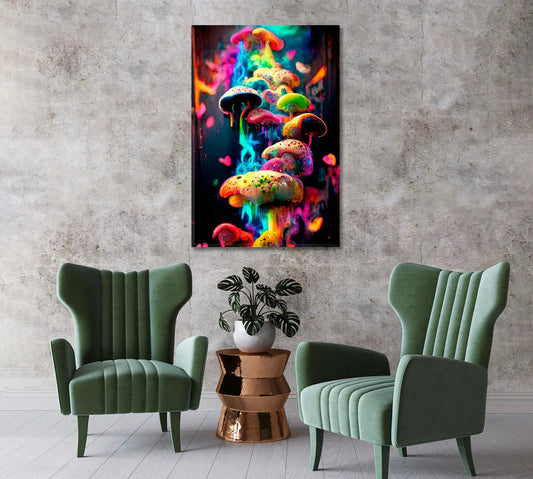 Abstract Multicolor Mushroom Canvas Print — Vivid Statement Art that Transforms Any Room - CetArt