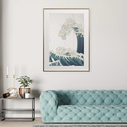 Ocean Waves Vintage. Graphic surf energy for modern small spaces.