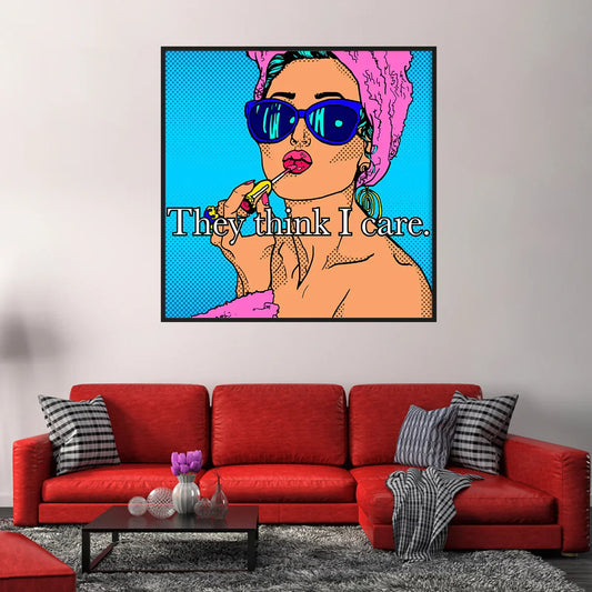 Retro Girl pop art poster—bold text and color