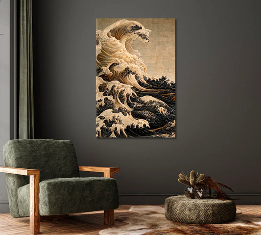 Vintage Sea Storm Canvas Wall Art