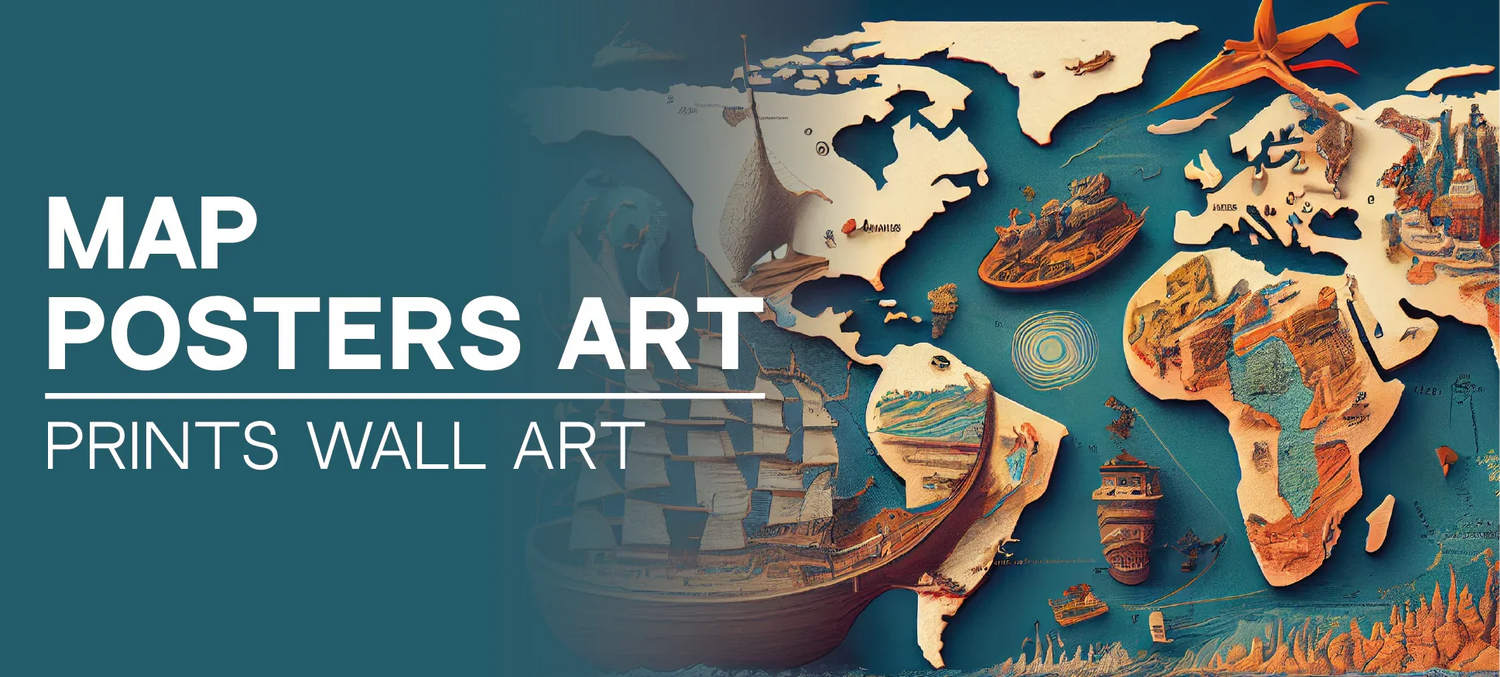 Map Posters Art Prints Wall Art - CetArt