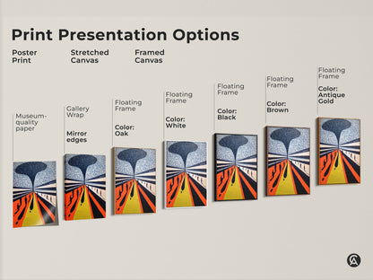 Explore print presentation options with this museum-quality paper. Choose from a stretched canvas or framed canvas. Each color has its own unique style and feeling.