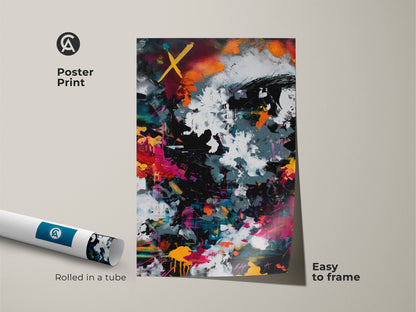 Poster print showcasing a vibrant abstract artwork. The museum-quality paper captures every detail. Rolled in a protective tube for easy framing. This poster is a simple way to add color to your walls. Order this contemporary art print and transform your home today