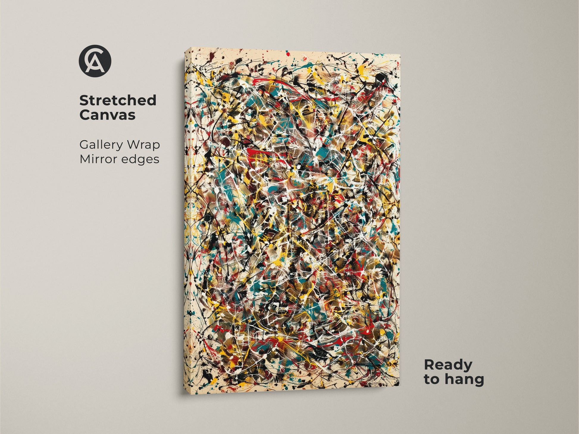 A vibrant expressionist painting on stretched canvas. The gallery wrap and mirrored edges add depth. This ready-to-hang fine art print brings an energetic modern touch to your home decor.