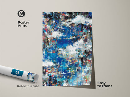 Poster print showcasing abstract artwork. Rolled in a protective tube for easy framing. High-quality print captures the essence of the original painting. Its easy to frame and hang. Add a touch of modern art to your space. Shop now and transform your walls.