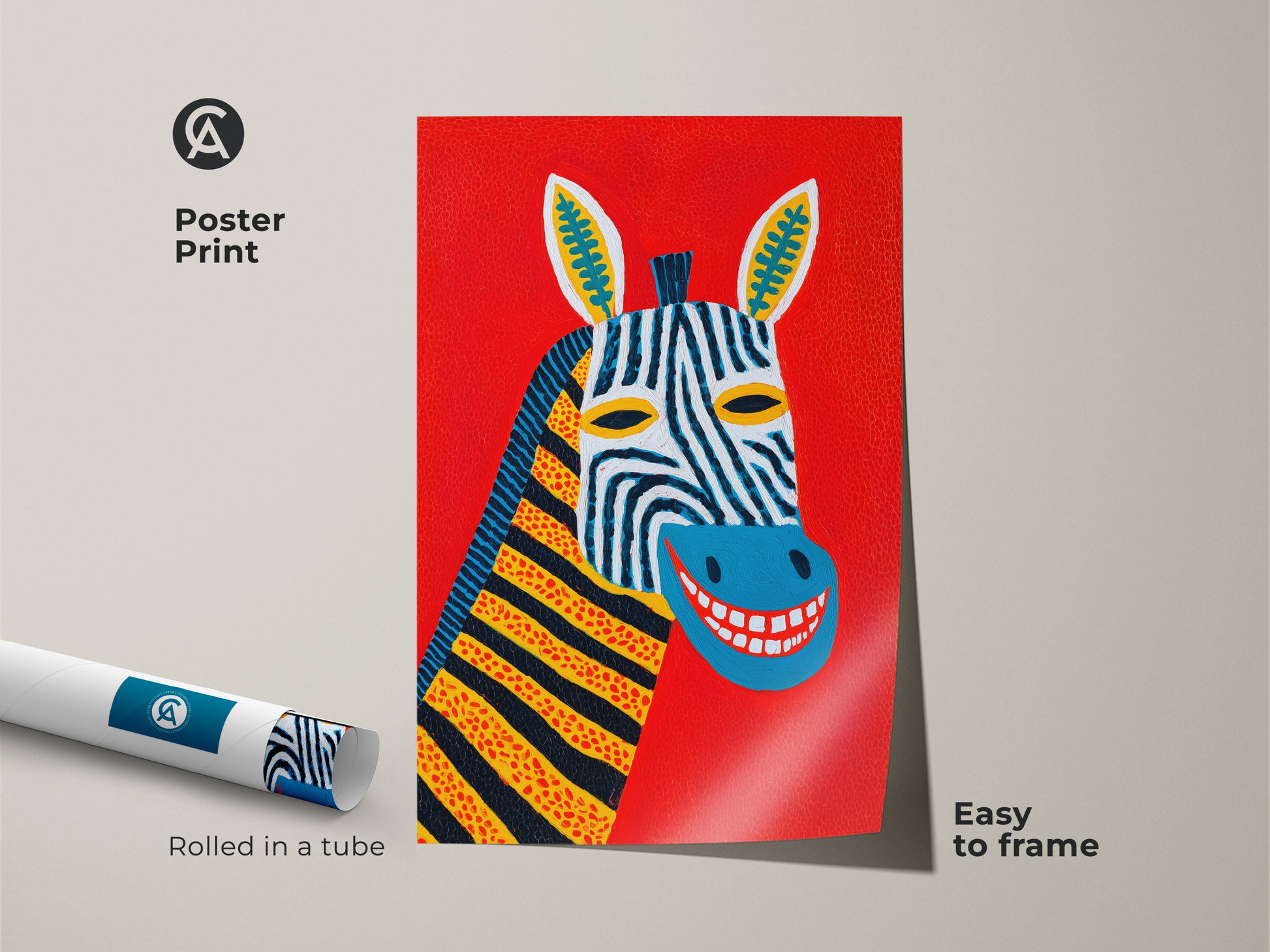 Add a sophisticated touch with this contemporary geometric artwork. Its blue orange and teal color palette embodies a modern style. Ideal for office wall art this canvas print offers a unique wall decor.